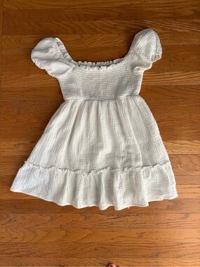 Francesca's Collections White Smocked Puff-Sleeve Sundress
